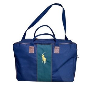 BH POLO Club canvas foldable carry on blue and green bag like new never used